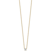 14k 1/4 carat Lab Grown Diamond VS+ F+ Princess Complete 18 inch Four Prong Pendant Necklace